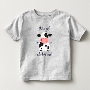 Nur ein Mädchen, das Kühe Liebe! Herz und Holstein Kleinkind T-shirt