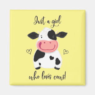 Nur ein Mädchen, das Kühe Liebe! Herz und Holstein Magnet