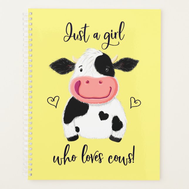 Nur ein Mädchen, das Kühe Liebe! Herz und Holstein Planer (Vorderseite)