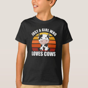 Nur ein Mädchen, das Kühe Liebe Kälber Sonnenunter T-Shirt