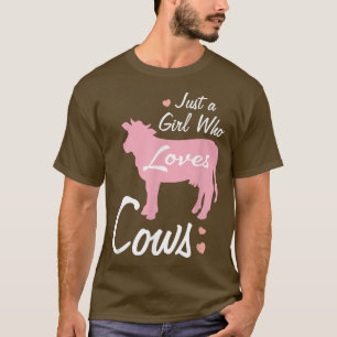 Nur ein Mädchen, das Kühe Liebe - Niedliche Kuh üb T-Shirt