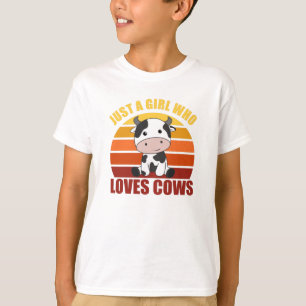 Nur ein Mädchen, das Kühe Liebe Sweet Cow Sunset T-Shirt