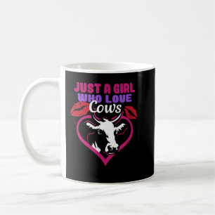 Nur ein Mädchen, das Kühe Lieben Funny Bauer Heife Kaffeetasse