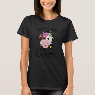 Nur ein Mädchen, das Kühe liebt, Kuhbauernhof Frau T-Shirt