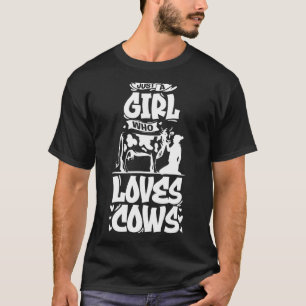 Nur ein Mädchen, das Kühe liebt Tier Für Frau T-Shirt