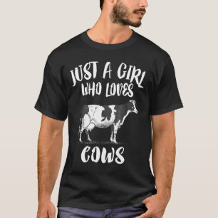 Nur ein Mädchen, das Kühe liebt Tier T-Shirt