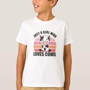 Nur ein Mädchen, das Kühe Niedliche Kuh Liebe Vint T-Shirt