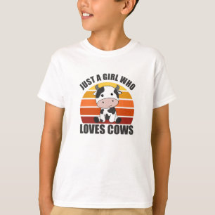 Nur ein Mädchen, das Kühe Niedliche Kuhfarm Liebe T-Shirt