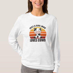 Nur ein Mädchen, das Kühe Niedliche Kuhfarm Liebe T-Shirt