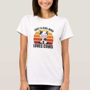 Nur ein Mädchen, das Kühe Niedliche Kuhfarm Liebe T-Shirt