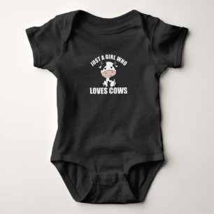 Nur ein Mädchen, das Kühe Niedliche Kuhzucht Liebe Baby Strampler
