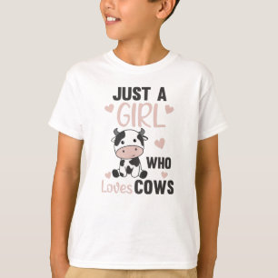 Nur ein Mädchen, das Kühe Niedliche Kuhzucht Liebe T-Shirt