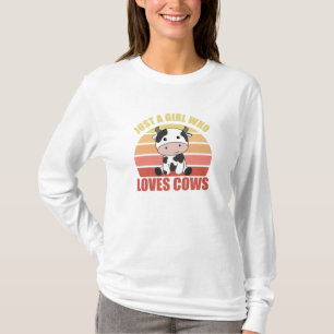 Nur ein Mädchen, das Kühe Niedliche Rinderzucht Li T-Shirt