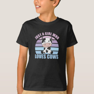 Nur ein Mädchen, das Kühe Niedliche Rinderzucht Li T-Shirt