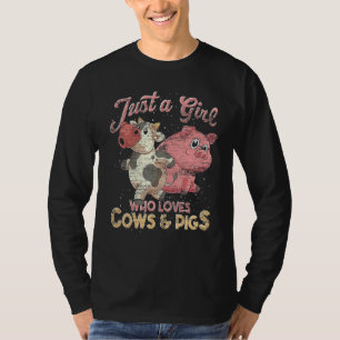 Nur Ein Mädchen Das Kühe Und Schweine Liebt Bauern T-Shirt