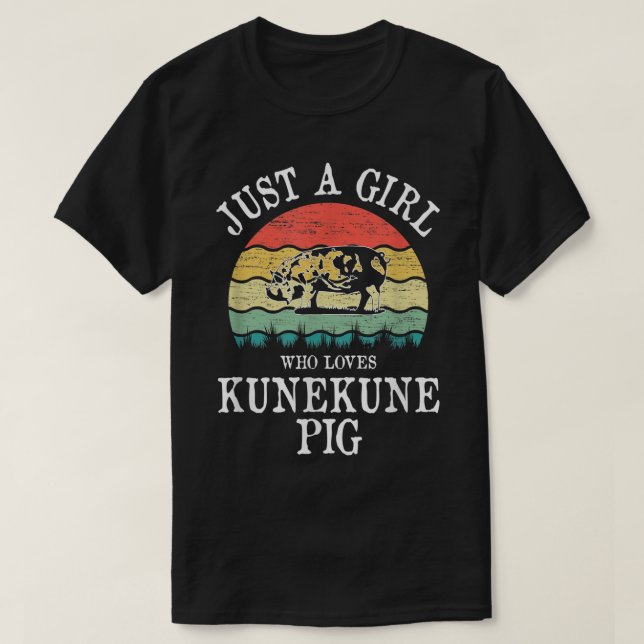 Nur ein Mädchen, das Kunekune Pig Liebe T-Shirt (Design vorne)
