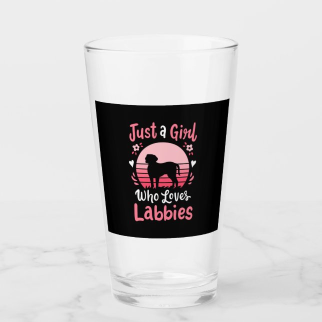 Nur ein Mädchen, das Labrador Liebe Retriever Glas (Vorderseite)