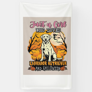 Nur ein Mädchen, das Labrador Retriever Halloween Banner