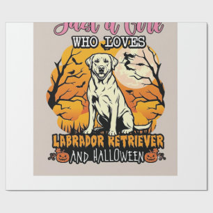Nur ein Mädchen, das Labrador Retriever Halloween Geschenkpapier