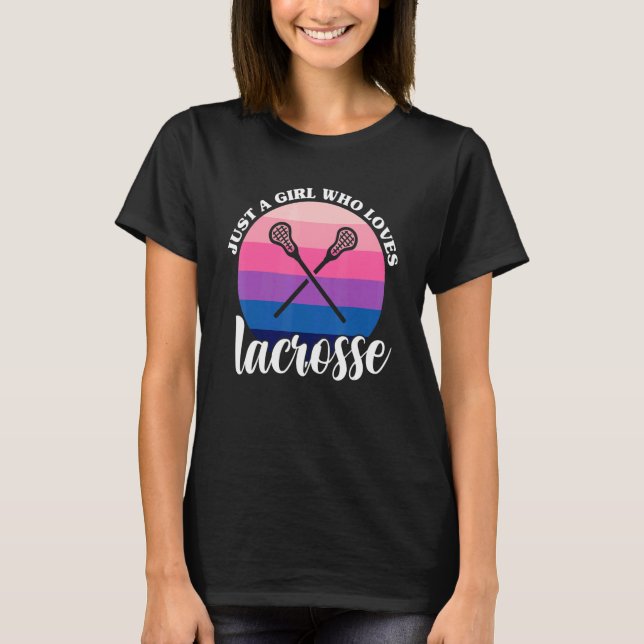 Nur ein Mädchen, das Lacrosse Lax Liebe Spielerin  T-Shirt (Vorderseite)