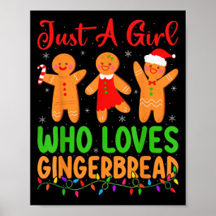 Nur ein Mädchen, das Lebkuchen-Weihnachtsplätzchen Poster