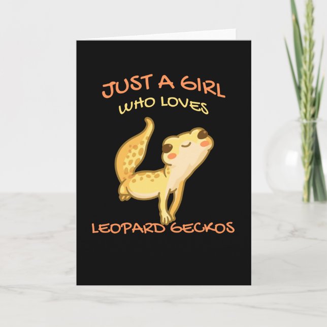 Nur ein Mädchen, das Leopard Gecko Gekko Lizard Li Karte (Vorderseite)