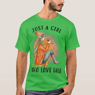 Nur ein Mädchen, das Liebe fallen Pumpkinkaffee La T-Shirt