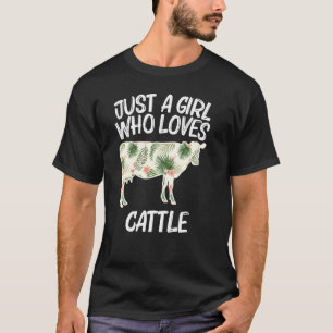 Nur ein Mädchen, das Liebe für Frauen Kuh Bull Fa. T-Shirt