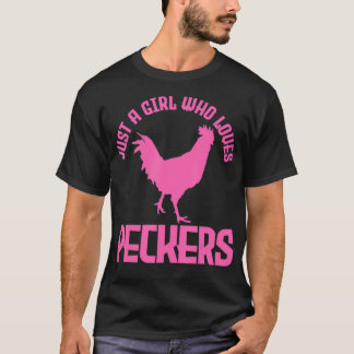 Nur ein Mädchen, das Liebe für Hühnchen Liebe T-Shirt