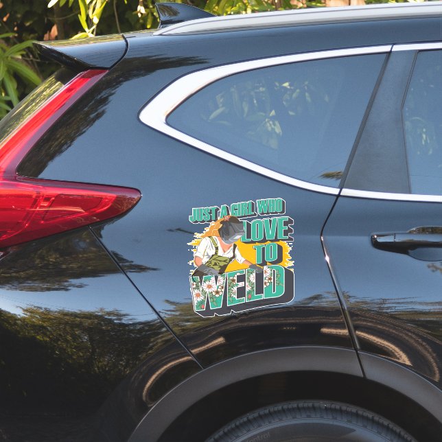 Nur ein Mädchen, das Liebe hat, Schweissgeschenk f Aufkleber (Auto Seite)