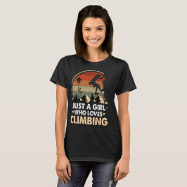 Nur ein Mädchen, das Liebe Klettern Retro Vintag T-Shirt