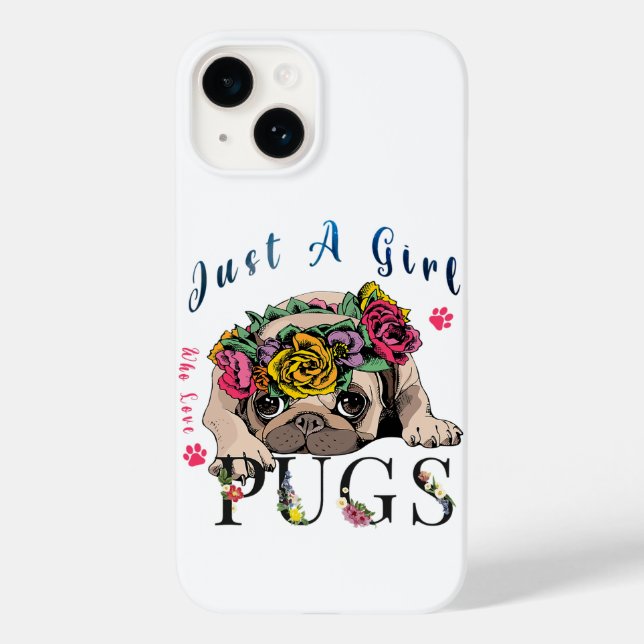 Nur ein Mädchen, das Liebe Mops Pet Lover Case-Mate iPhone Hülle (Rückseite)
