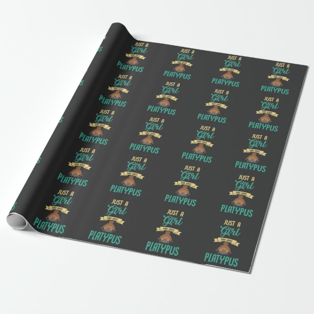 Nur ein Mädchen, das Liebe Platypus Zoology Mammal Geschenkpapier (Ungerollt)