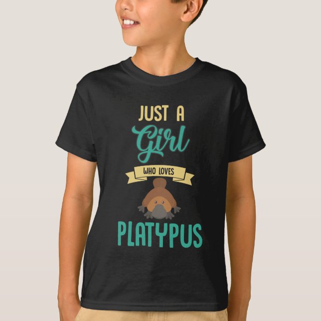 Nur ein Mädchen, das Liebe Platypus Zoology Mammal T-Shirt (Vorderseite)