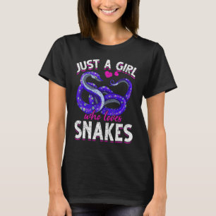 Nur ein Mädchen, das Liebe Schlangen hält Reptile  T-Shirt
