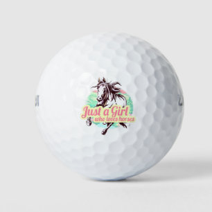 Nur ein Mädchen, das Liebe Wasserfarbe Vintag Golfball