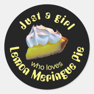 Nur ein Mädchen, das Liebe Zitrone Meringue-Pie Runder Aufkleber