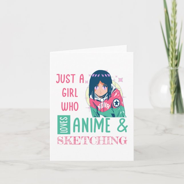 Nur ein Mädchen, das Lieben animieren und zeichnen Karte (Vorderseite)