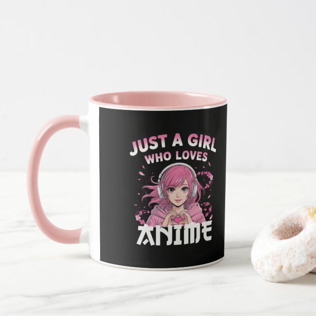 Nur ein Mädchen, das Lieben anzieht Tasse (Mit Donut)