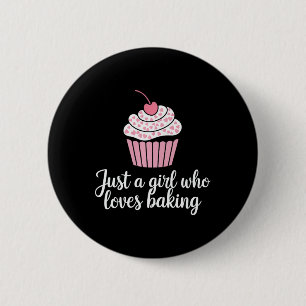 Nur ein Mädchen, das Lieben backen Cupcakes Niedli Button