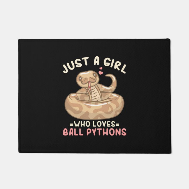 Nur ein Mädchen, das Lieben Ball Python Fußmatte (Vorderseite)