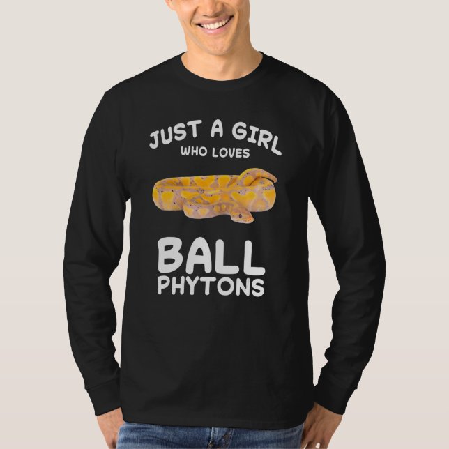Nur ein Mädchen, das Lieben Ball Python Schlange R T-Shirt (Vorderseite)