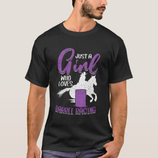 Nur ein Mädchen, das Lieben Barrel Racing Rodeo Ba T-Shirt