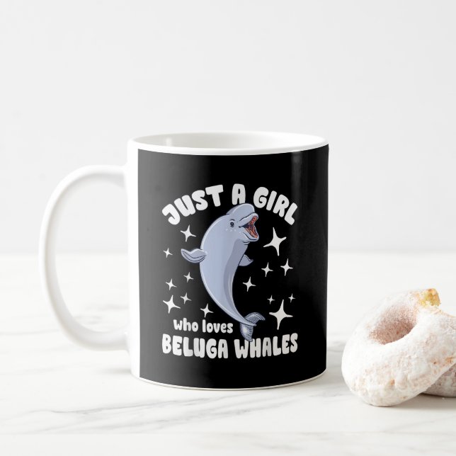 Nur ein Mädchen, das Lieben Beluga Wale Kaffeetasse (Mit Donut)