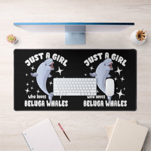 Nur ein Mädchen, das Lieben Beluga Wale Schreibtischunterlage