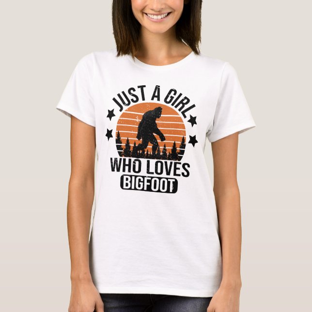 Nur ein Mädchen, das Lieben Bigfoot Funny Sasquatc T-Shirt (Vorderseite)
