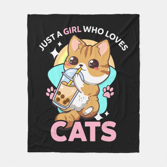 Nur ein Mädchen, das Lieben Boba Bubble Milk Tee K Fleecedecke (Vorderseite)