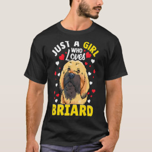 Nur ein Mädchen, das Lieben Briard Kinder Mädchen T-Shirt