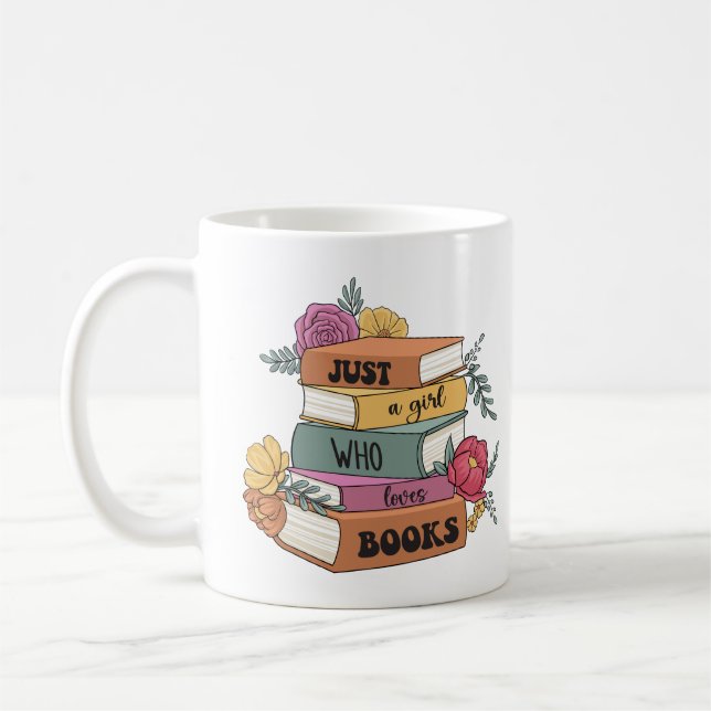 Nur ein Mädchen, das Lieben buchen Kaffeetasse (Links)