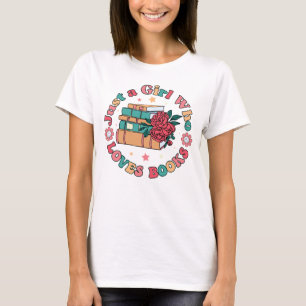 Nur ein Mädchen, das Lieben buchen T-Shirt